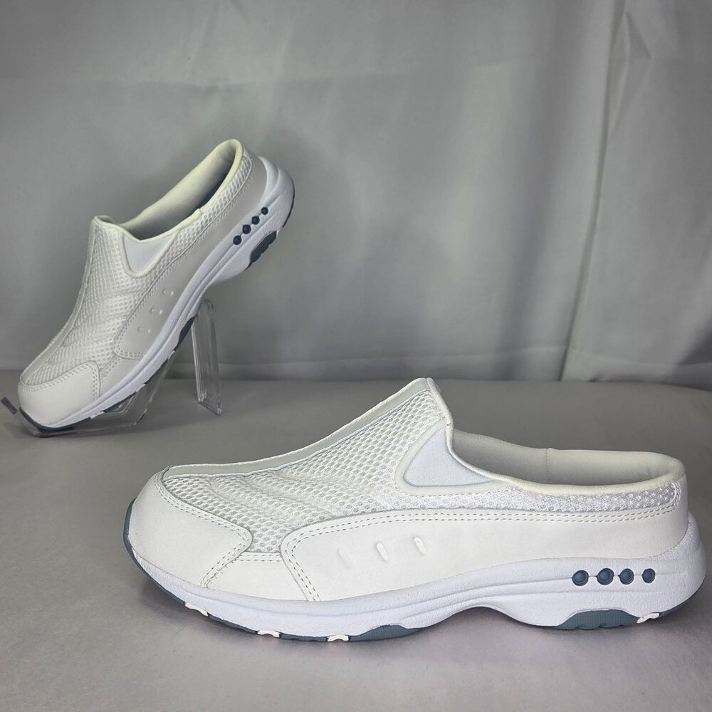 Easy Spirit Women's Traveltime Slip-On Mule Walking Sneakers - White/Light Blu - Picture 1 of 7